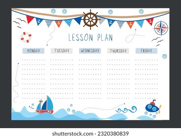Lesson plan for kids in marine style
