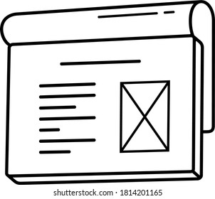 Plan de lección. Icono de contorno del vector.