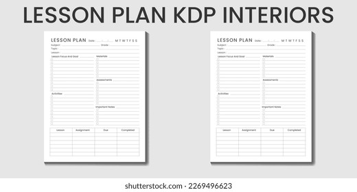 Lesson Planner 2023-2024 KDP interior template