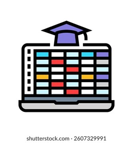 lesson schedule education platform color icon vector. lesson schedule education platform sign. isolated symbol illustration