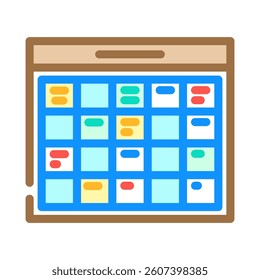 lesson schedule education platform color icon vector. lesson schedule education platform sign. isolated symbol illustration