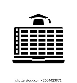 lesson schedule education platform glyph icon vector. lesson schedule education platform sign. isolated symbol illustration
