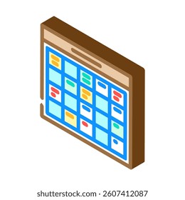 lesson schedule education platform isometric icon vector. lesson schedule education platform sign. isolated symbol illustration