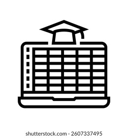 lesson schedule education platform line icon vector. lesson schedule education platform sign. isolated contour symbol black illustration