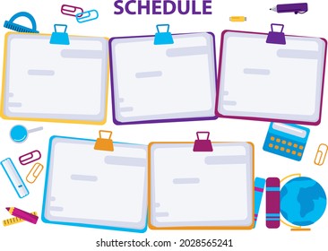 lesson schedule vector bright template