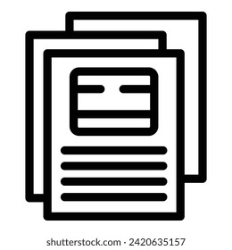 Vector de contorno de icono en español de lección. Sesión de Espanol. Aprendizaje de programas