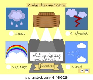 The Lesson And The Task For Kids From The Old Testament About The Ark And The Rainbow. The Children S Ministry. Sunday School.