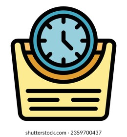 Lesson time icon outline vector. Training course. People success color flat