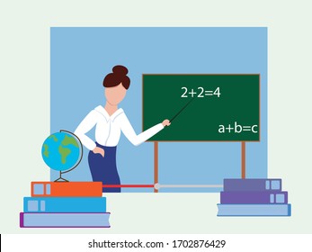 Lessons are held online. You can review the lesson if you did not see it during. You can change the illustration if you want. Color vector illustration.
