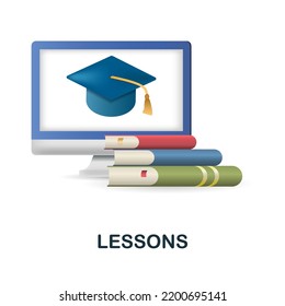 Lessons icon. 3d illustration from business training collection. Creative Lessons 3d icon for web design, templates, infographics and more