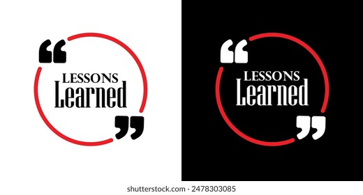 LESSONS LEARNED text on white background