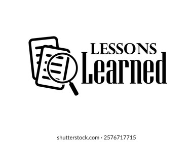 LESSONS LEARNED text on white background