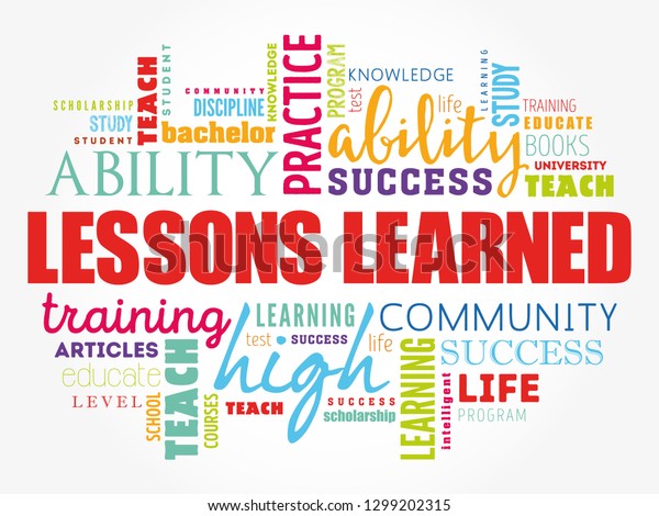 Lessons Learned Word Cloud Collage Education Vector De Stock Libre De