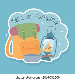 no sea acampar mochila y lámpara