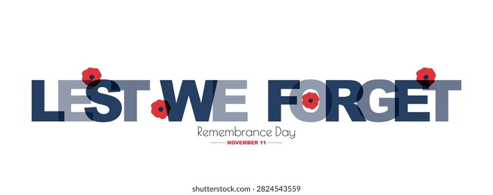 Lest We Forget banner. Remembrance Day.
