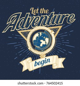 Let the adventure begin - decorative emblem