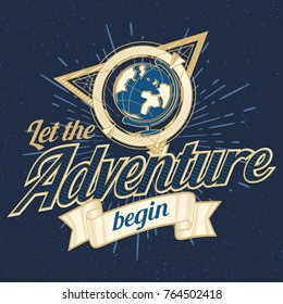 Let the adventure begin - decorative emblem