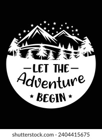 Let the adventure begin - EPS file for cutting machine. You can edit and print this vector art with EPS editor.