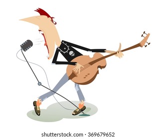 Let be where rock. Guitarist is playing music with great inspiration
