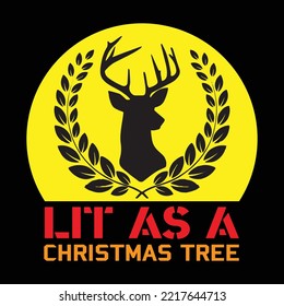 Let As A Christmas Tree, Merry Christmas shirt print template, funny Xmas shirt design, Santa Claus funny quotes typography design