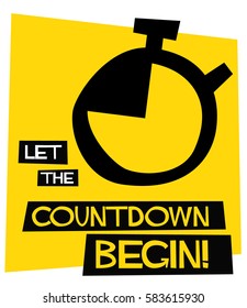 Let The Countdown Begin! (Flat Style Vector Illustration Poster Design)