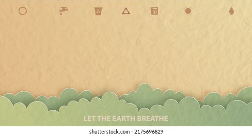 Let the earth breathe, Project of saving the planet and energy concept, flat-style vector illustration.
