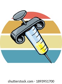 Let everyone  know that you have got the covid vaccine.  This design features an illustration of a syringe  I got the shot. 