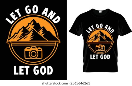 Let go and let God t-shirt design vector template