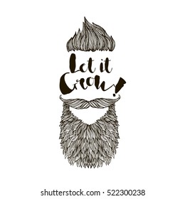 let it grow, hipster quote, lettering typographic poster, t-shirt print