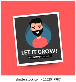 Let it Grow No Shave November Social Media post Template with Hashtag 