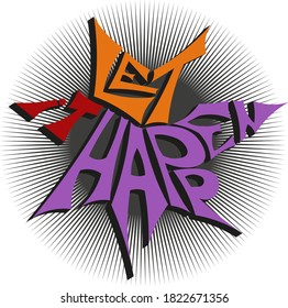 let it happen. vector lettering in the shape of a star