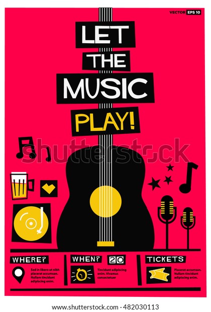 Image Vectorielle De Stock De Laissez La Musique Jouer Illustration