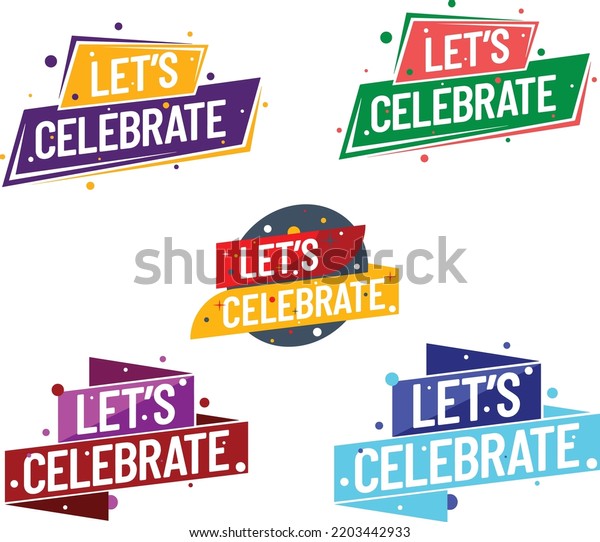 Let S Celebrate Banner Style Vector Stock Vector (Royalty Free