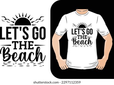 Vamos a la playa verano diseño camiseta de diseño de camisetas - Vector gráfico, tipográfico afiche, vintage, etiqueta, insignia, logo, icono o camiseta