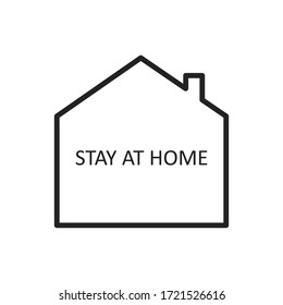 Let s Stay Home Vector Icon. Simple Vector Sign with House Isolated on a White Background. Stay Home Campaign