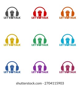 Let s talk  icon isolated on white background. Set icons colorful