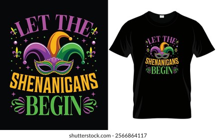 Let The Shenanigans Begin Mardi Gras T-Shirt, Funny St. Patrick's Day Gift T-Shirt
