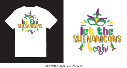 Let the shenanigans begin Mardi gras tshirt design, Mardi Gras Tshirt design, Happy Mardi Gras Png, Fleur De Lis Png, Mardi Gras Coquette Bow tshirt design, Hand Drawn, Brushstroke