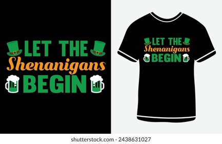 Deja que las travesuras comiencen - Día de San Patricio t shirt design - vector art - Imprimir 