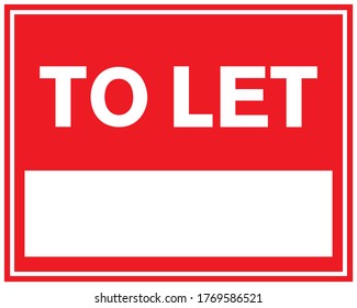 To Let Sign In Red Background