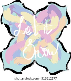 Let It Snow. Calligraphic hand drawn greeting card. Modern calligraphy. Handwritten inspirational Merry Christmas quote. Calligraphic hand lettered greeting card with a watercolor frame. Vector