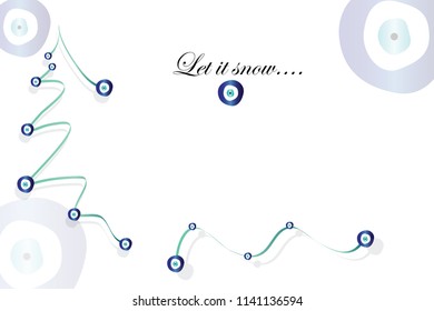 let it snow card with evil eye - Christmas card vector - greeting card