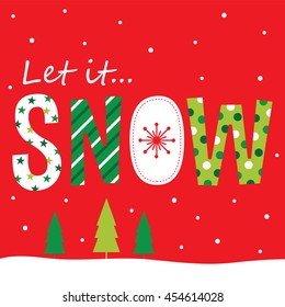 let it snow christmas card design