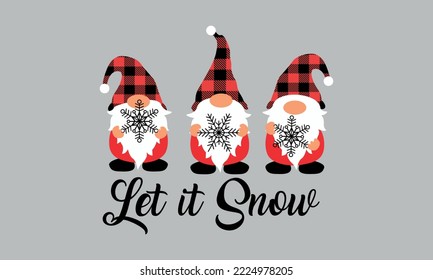 Let it snow Christmas Gnomes - Christmas and Winter Vector and Clip Art