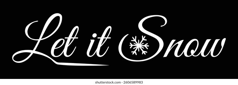 Let it snow. Christmas greeting card. Holiday poster, flyer, postcard, invitation design. Eps 10.