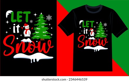 Weihnachten und Silvester-Feiertagskalligrafie im Shirt-Design schnee