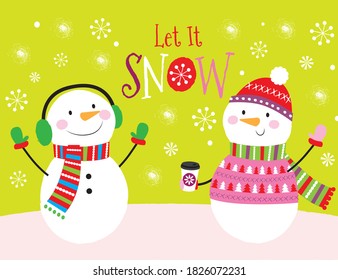 Let it Snow Festive Snowmans
