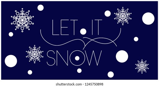 Let Snow Hand Drawn Lettering Snowflakes Stock Vector (Royalty Free ...