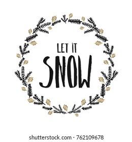 Let it snow lettering.  Usable for banners, greeting cards, gifts etc.