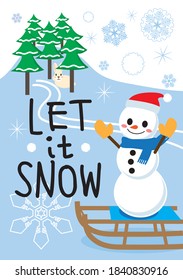  "LET it SNOW" Snowman Greetings